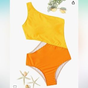 One shoulder side cut out swimsuit - super cute and flattering size M